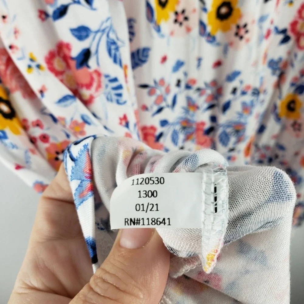 Lane Bryant Women's Size‎ 14/16 Swing Tee Challis Wildflower Print Tie Back
